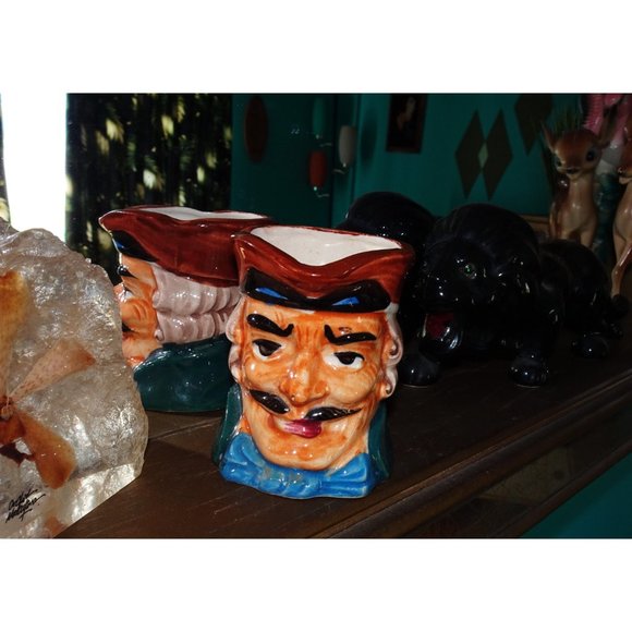 Vintage Colonial Man Ceramic Creamer Mug pitcher toby mug aristocrat antique - Picture 3 of 13